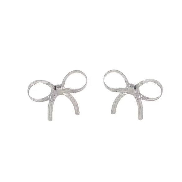 Wholesale Women's Fashion Bow Jewelry Suit With Stainless Steel Chain And Opening Ring Polishing And Electroplating Process Non Fading