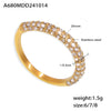 Wholesale Women's Fashion Bright Zircon Ring Stainless Steel Pvd Electroplated Geometric Style