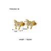 Wholesale Women's Fashion Butterfly Insect Pattern Stainless Steel Jewelry Suit With Electroplating And Inlaid Zircon Including Earrings Ring And Necklace