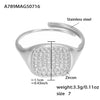 Wholesale Women's Fashion Casual Open Design Geometric Titanium Steel Love Ring With Electroplating And Super Flash Zircon Jewelry