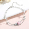 Wholesale Women's Fashion Cherry Blossom And Flower Sterling Silver 925 Electroplated Bracelet