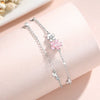 Wholesale Women's Fashion Cherry Blossom And Flower Sterling Silver 925 Electroplated Bracelet