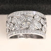 Wholesale Women's Fashion Copper Flower Geometric Ring Jewelry With Zirconia