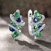 Wholesale Women's Fashion Copper Geometric Line Inlaid Zircon Earrings