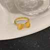 Wholesale Women's Fashion Copper Gold Bow Ring Electroplated Adjustable Tail Ring