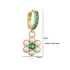 Wholesale Women's Fashion Copper Inlaid Pearl Flower Petal Earrings