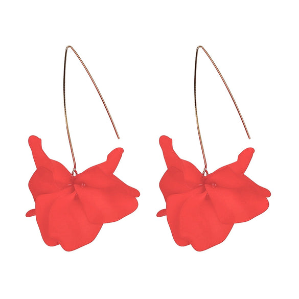 Wholesale Women's Fashion Creative Handmade Plastic And Resin Petal Heart Flower Earrings