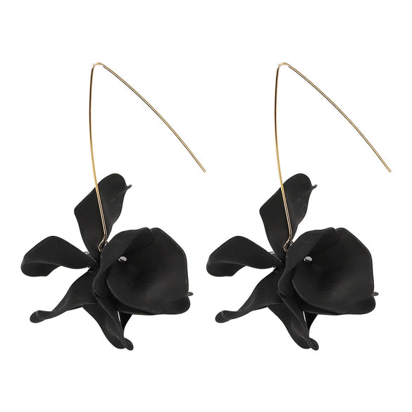 Wholesale Women's Fashion Creative Handmade Plastic And Resin Petal Heart Flower Earrings