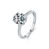Wholesale Women's Fashion Creative Highend Versatile Stacking Style S925 Sterling Silver Zircon Ring With The Crown Pattern And Electroplating Treatment