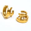 Wholesale Women's Fashion Creative Niche Design Geometric Stainless Steel Earrings With 18K Gold Plated Personality Casting Ear Buckle And Electroplating Treatment