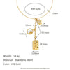 Wholesale Women's Fashion Creative Niche High Grade Square Pendant Necklace In Stainless Steel With 18K Gold Plated Electroplating And Personality Tassel