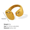 Wholesale Women's Fashion Creative Open 316L Stainless Steel Ring With Geometric Pattern And Electroplating