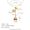Wholesale Women's Fashion Creative Pendant Necklace With Cherry Shape Tassel Stainless Steel Electroplated 18K Gold