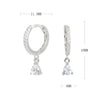Wholesale Women's Fashion Earrings S925 Sterling Silver Fanshaped Drop Style With Brushed French Ear Buckle