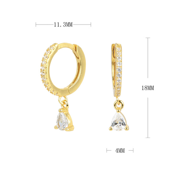 Wholesale Women's Fashion Earrings S925 Sterling Silver Fanshaped Drop Style With Brushed French Ear Buckle