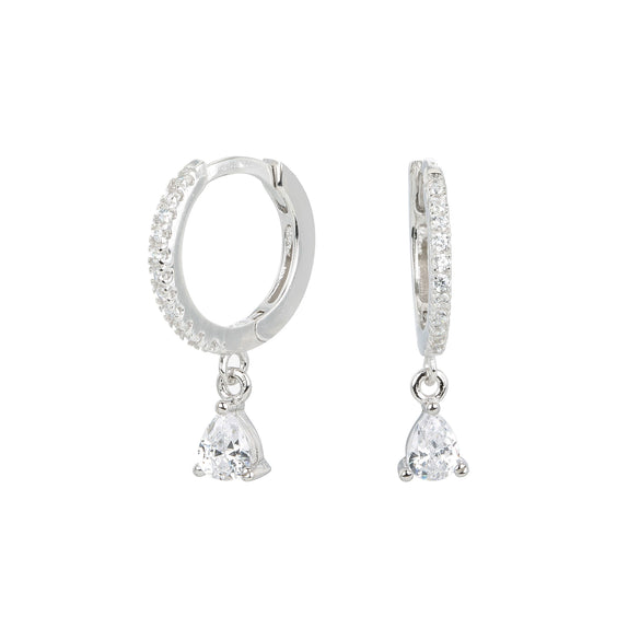 Wholesale Women's Fashion Earrings S925 Sterling Silver Fanshaped Drop Style With Brushed French Ear Buckle