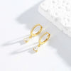 Wholesale Women's Fashion Earrings S925 Sterling Silver Fanshaped Drop Style With Brushed French Ear Buckle