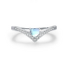 Wholesale Women's Fashion Elegant 925 Sterling Silver Ring And Earrings With Moonstone And Zircon Inlay Love Water Drops Bell Pattern