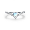 Wholesale Women's Fashion Elegant 925 Sterling Silver Ring And Earrings With Moonstone And Zircon Inlay Love Water Drops Bell Pattern