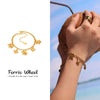 Wholesale Women's Fashion Elephant Fourleaf Flower Geometric Ferris Wheel Stainless Steel Electroplated Pendant Bracelet