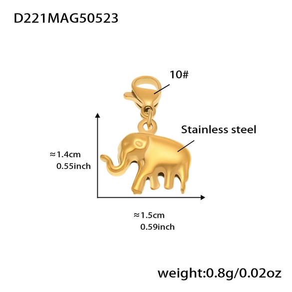 Wholesale Women's Fashion Elephant Fourleaf Flower Geometric Ferris Wheel Stainless Steel Electroplated Pendant Bracelet