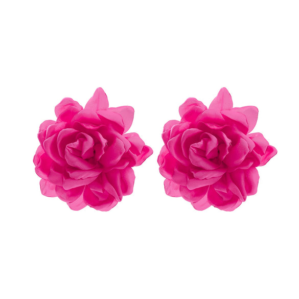 Wholesale Women's Fashion Fabric Handmade Flower Petals Earrings