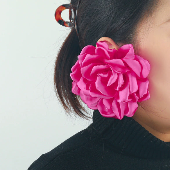 Wholesale Women's Fashion Fabric Handmade Flower Petals Earrings