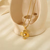 Wholesale Women's Fashion Flower Pattern Stainless Steel And Titanium Steel Necklace With 18K Gold Electroplating