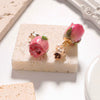 Wholesale Women's Fashion Flower Shape Beads Real Flower Rose Earrings With Electroplating