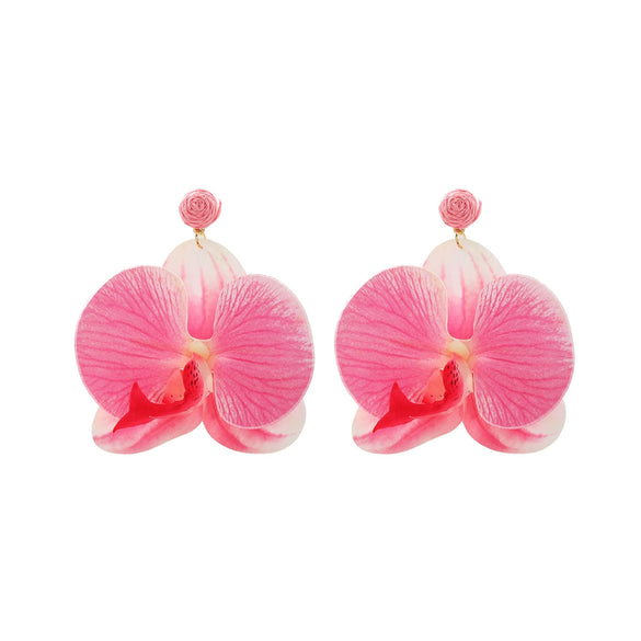 Wholesale Women's Fashion Flower Shape Zinc Alloy Electroplated Earrings