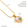 Wholesale Women's Fashion Flowershaped Tulip Pendant Necklace With Electroplated Titanium Steel And O Word Chain