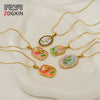 Wholesale Women's Fashion Flowershaped Tulip Pendant Necklace With Electroplated Titanium Steel And O Word Chain