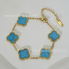 Wholesale Women's Fashion Fourleaf Clover Bracelet Gold Plated Titanium Steel