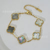 Wholesale Women's Fashion Fourleaf Clover Bracelet Gold Plated Titanium Steel