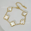 Wholesale Women's Fashion Fourleaf Clover Bracelet Gold Plated Titanium Steel