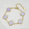 Wholesale Women's Fashion Fourleaf Clover Bracelet Gold Plated Titanium Steel