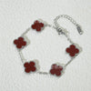 Wholesale Women's Fashion Fourleaf Clover Bracelet Gold Plated Titanium Steel