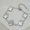 Wholesale Women's Fashion Fourleaf Clover Bracelet Gold Plated Titanium Steel