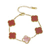Wholesale Women's Fashion Fourleaf Clover Bracelet Gold Plated Titanium Steel