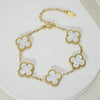 Wholesale Women's Fashion Fourleaf Clover Bracelet Gold Plated Titanium Steel