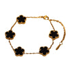 Wholesale Women's Fashion Fresh Stainless Steel Bracelet With Five Leaf Grass And Plum Blossom Pattern Electroplated
