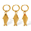 Wholesale Women's Fashion Fresh Style Fish Eye 316L Stainless Steel 18K Gold Plated Marine Earrings