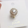 Wholesale Women's Fashion Freshwater Pearl And Zircon Ring Copper Gold Plated