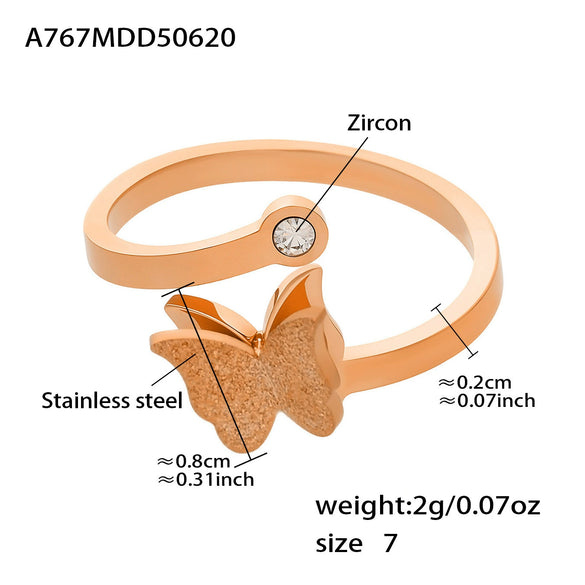Wholesale Women's Fashion Frosted Butterfly Ferris Wheel Jewelry Set Electroplated Stainless Steel And Titanium Steel