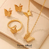 Wholesale Women's Fashion Frosted Butterfly Ferris Wheel Jewelry Set Electroplated Stainless Steel And Titanium Steel