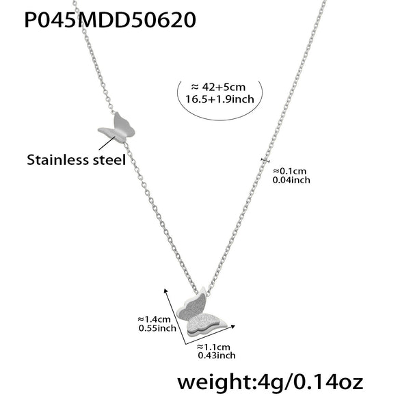 Wholesale Women's Fashion Frosted Butterfly Ferris Wheel Jewelry Set Electroplated Stainless Steel And Titanium Steel