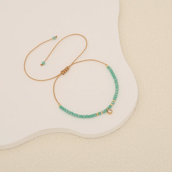 Wholesale Women's Fashion Geometric Artificial Crystal Woven Bracelet