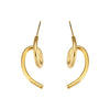 Wholesale Women's Fashion Geometric Asymmetrical Curve Stainless Steel 18K Gold Plated Earrings Jewelry