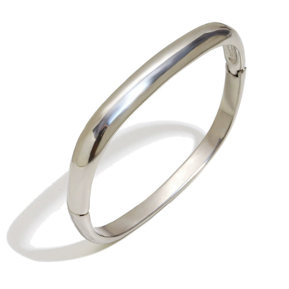Wholesale Women's Fashion Geometric Asymmetrical Round Buckle Stainless Steel 18K Gold Plated Hand Bracelet
