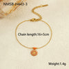 Wholesale Women's Fashion Geometric Beaded Stainless Steel Chain Bracelet 18K Gold Plated